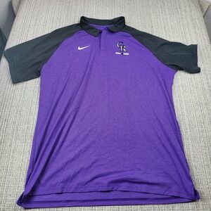 Colorado Rockies Shirt Mens XL Purple MLB Baseball Nike Dri-FIT Polo Performance
